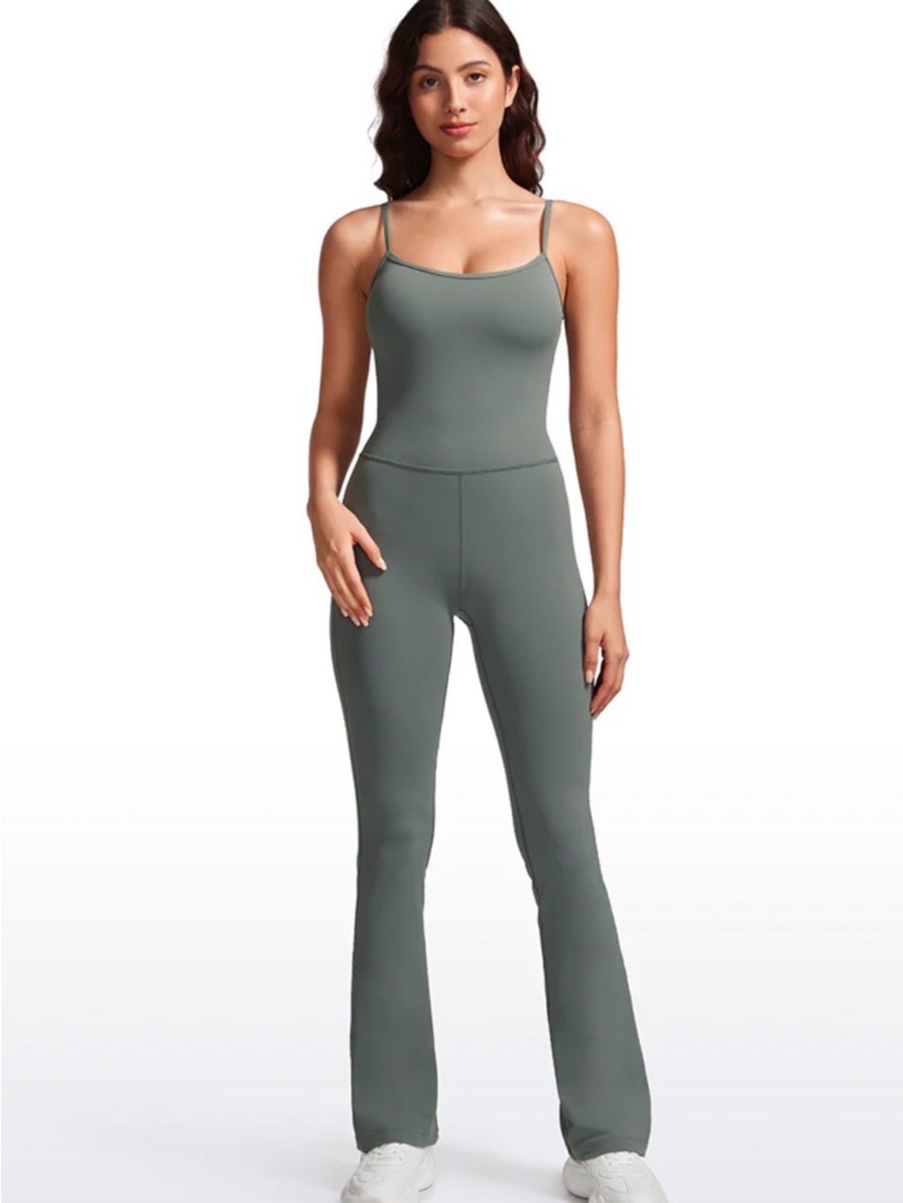 CRZ Yoga Women's Brown Spaghetti Strap Jumpsuit - Picture 6 of 7